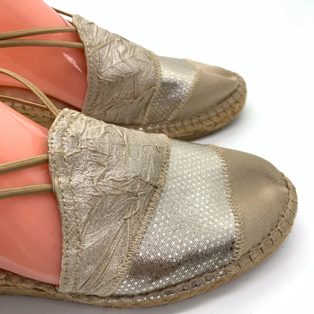 SH2 Toni Pons Espadrille Wedge Sandals Beige‎ Preppy Closed Toe Size 10 / EU41